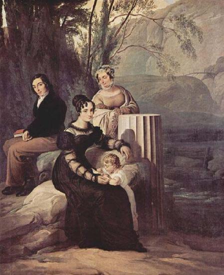 Francesco Hayez Portrait of the family Stampa di Soncino China oil painting art